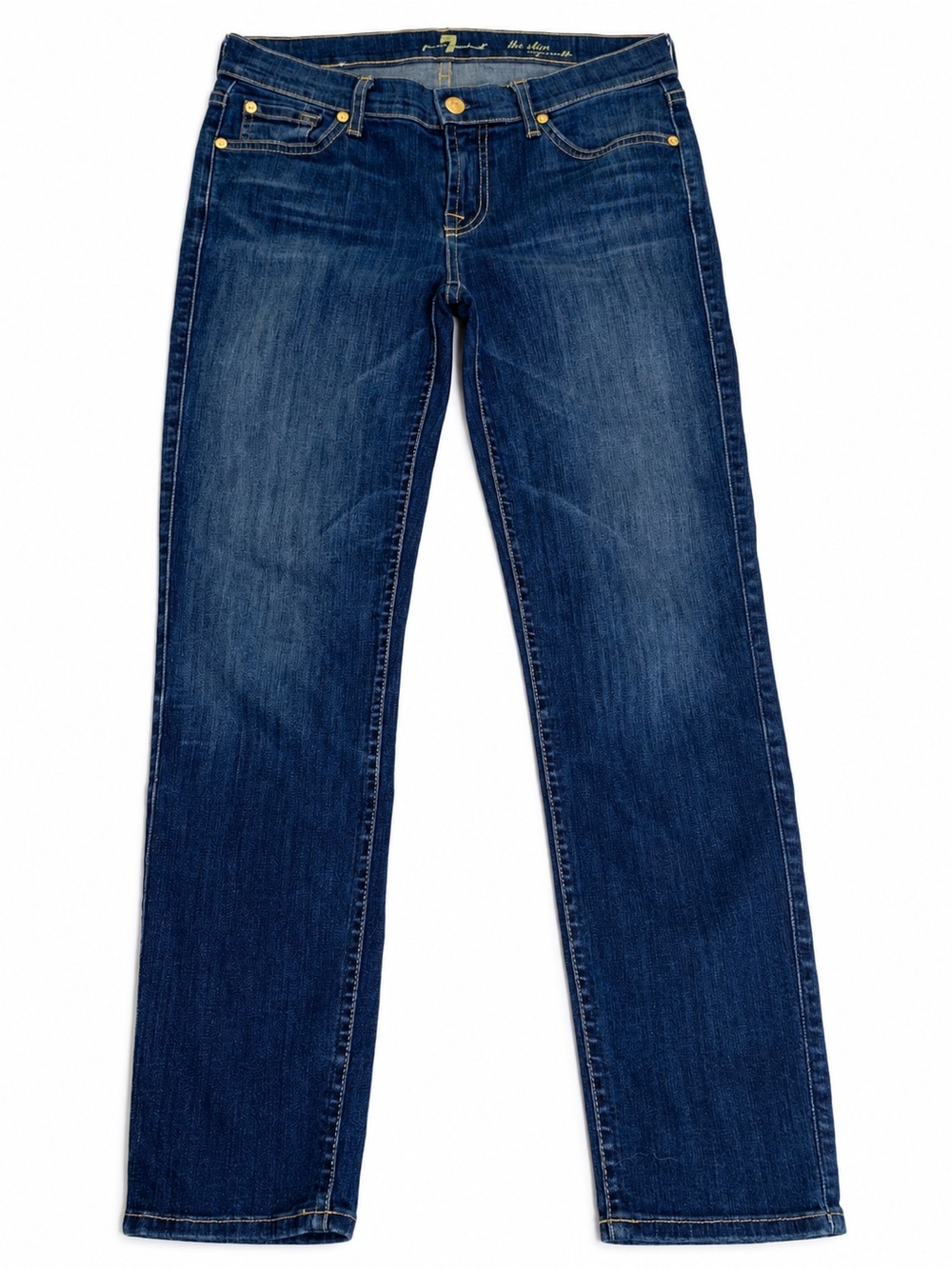 7 For All Mankind The Slim Cigarette Jeans Size 26 Stretch Dark Wash